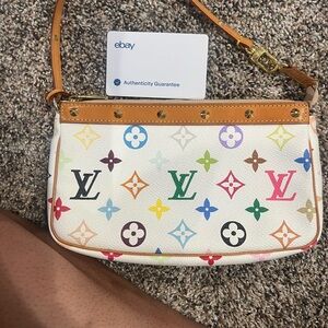 Louis Vuitton  authentic pochette multicolor white